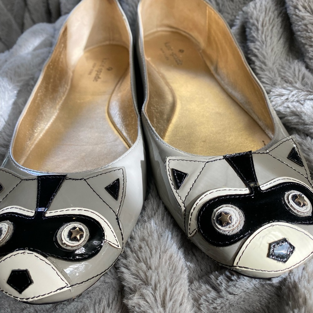 Kate Spade Jairo Raccoon Grey Patent Leather Ballet Flats. Size 10.5 - Picture 4 of 9
